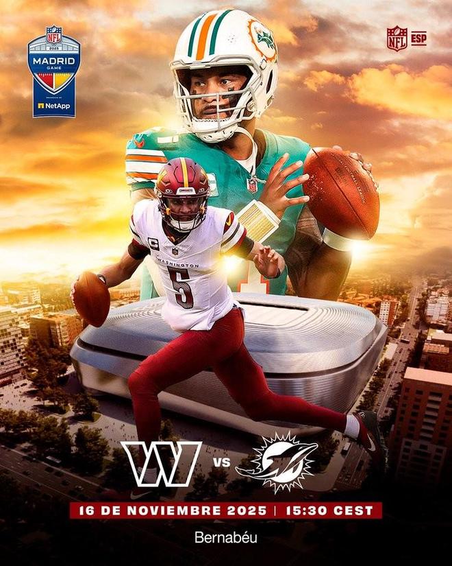 NFL官方：海豚与指挥官的常规赛将会在伯纳乌进行(图1)